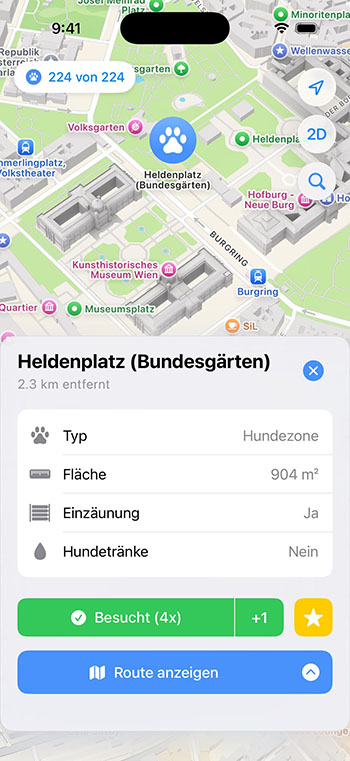 Ausgew&auml;hlte Hundezone mit Details